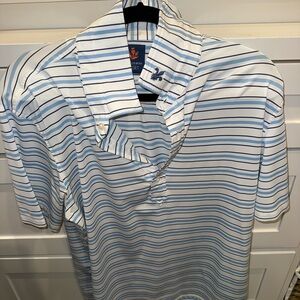 Classic White and Blue Striped Polo by Southern Shirt